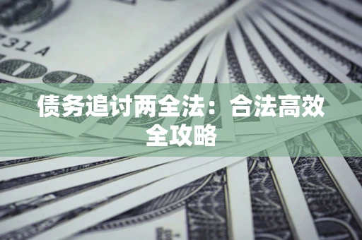 武汉债务追讨两全法：合法高效全攻略
