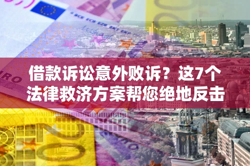 武汉借款诉讼意外败诉？这7个法律救济方案帮您绝地反击！